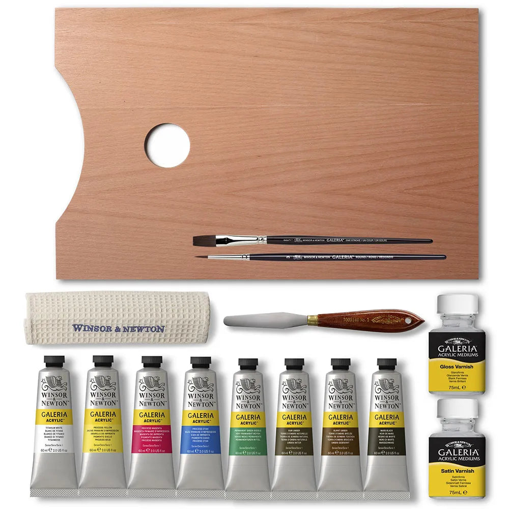 Winsor & Newton Galeria Akrilik Boya Wooden Set (Ahşap Kutulu 8x 60ml)
