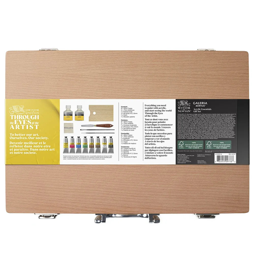 Winsor & Newton Galeria Akrilik Boya Wooden Set (Ahşap Kutulu 8x 60ml)