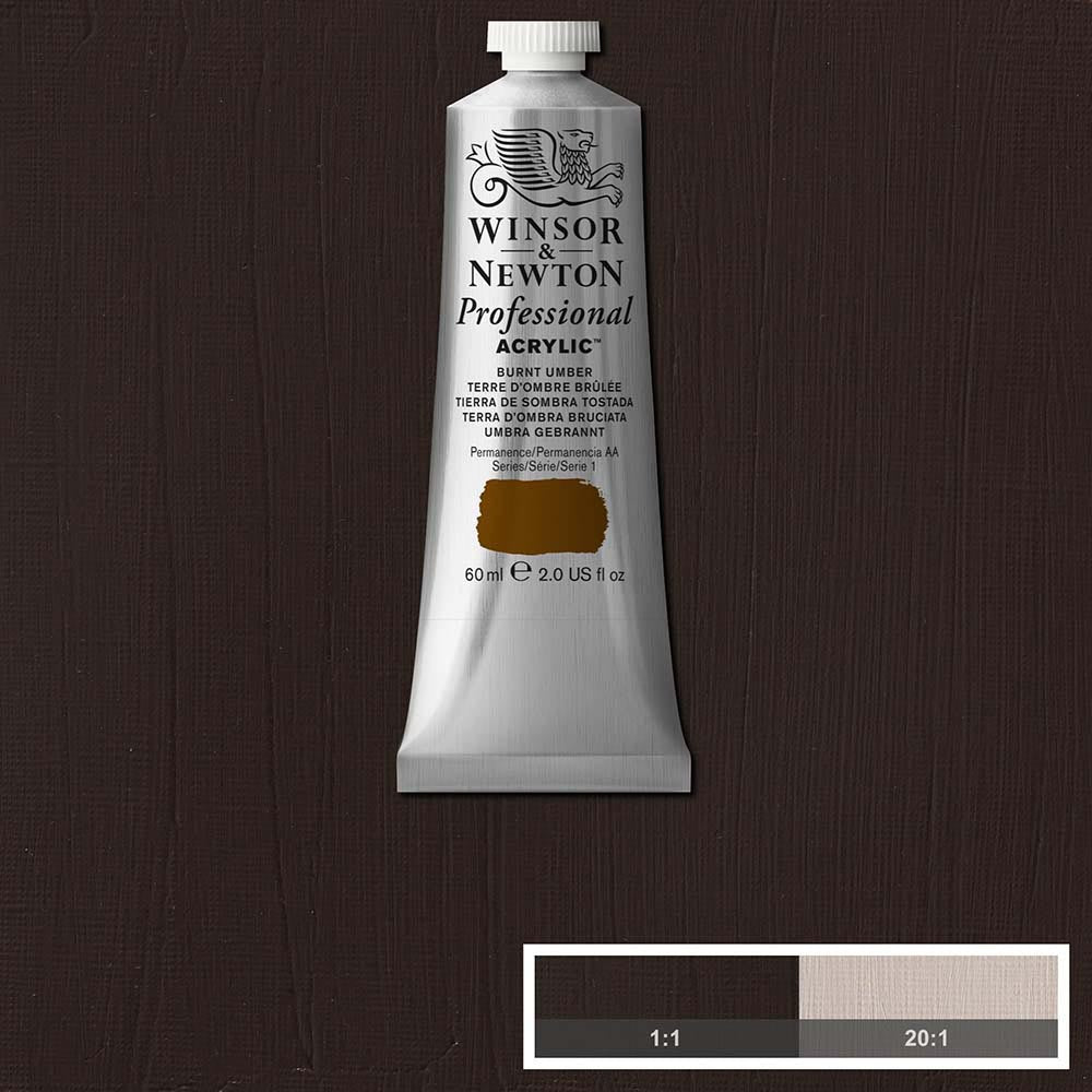 Winsor & Newton Professional Acrylic 60ml Burnt Umber 076 S.1