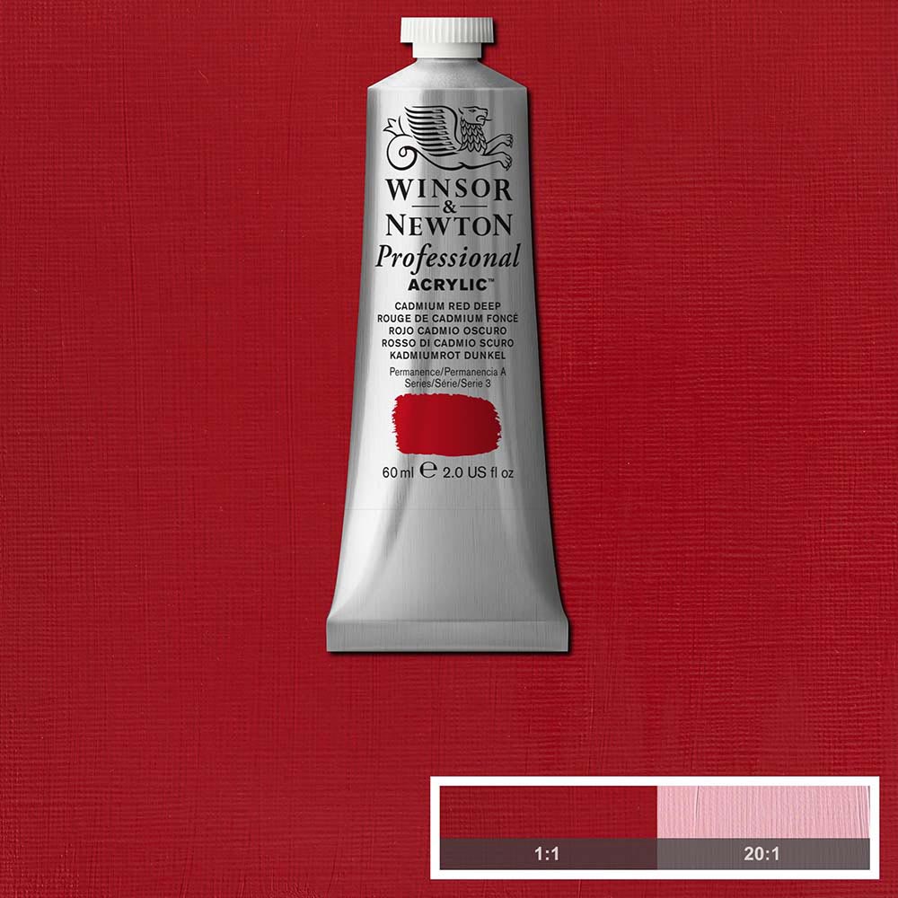 Winsor & Newton Professional Acrylic 60ml Cadmium Red Deep 097 S.3