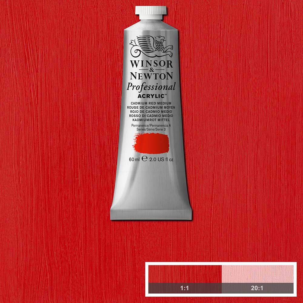Winsor & Newton Professional Acrylic 60ml Cadmium Red Medium 099 S.3