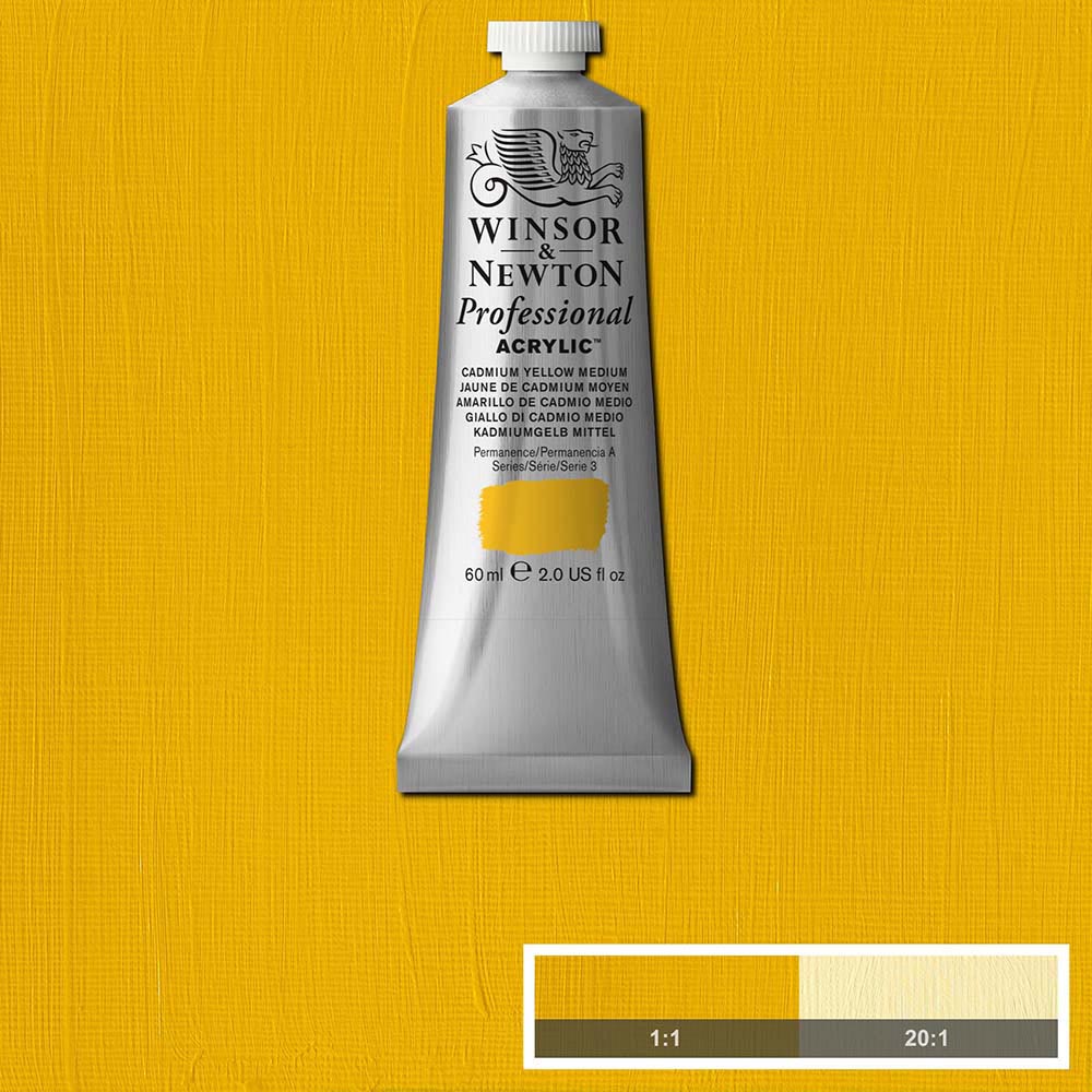 Winsor & Newton Professional Acrylic 60ml Cadmium Yellow Medium 116 S.3