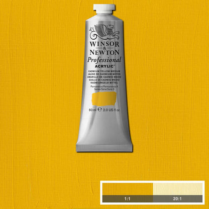 Winsor & Newton Professional Acrylic 60ml Cadmium Yellow Medium 116 S.3