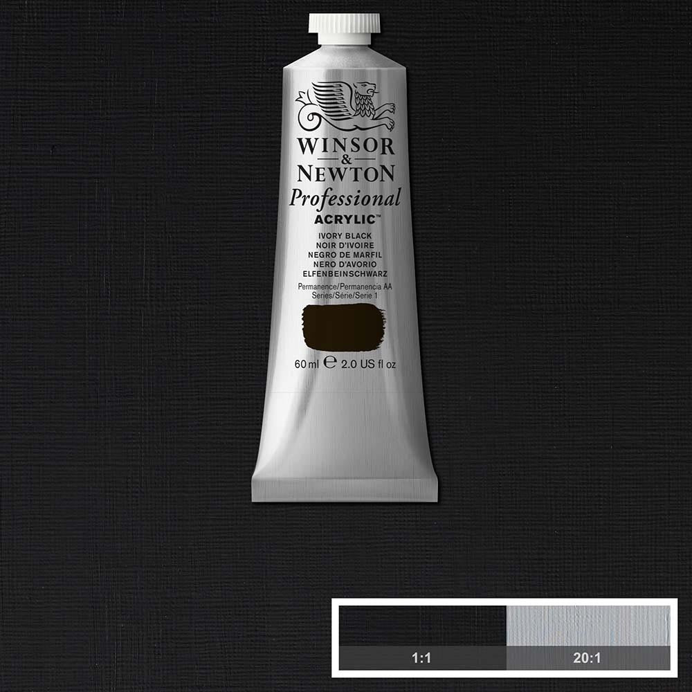 Winsor & Newton Professional Acrylic 60ml Ivory Black 331 S.1