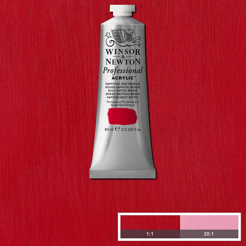 Winsor & Newton Professional Acrylic 60ml Naphthol Red Medium 423 S.2