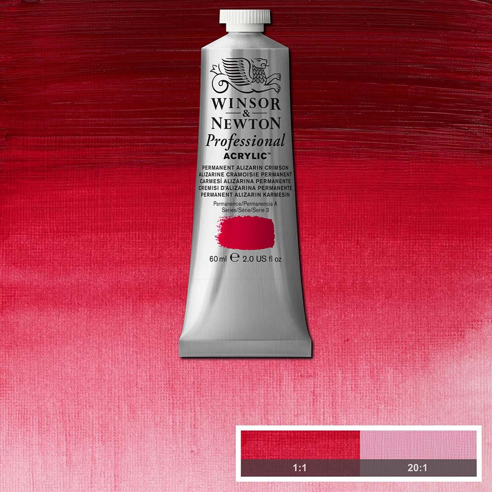 Winsor & Newton Professional Acrylic 60ml Permanent Alizarin Crimson 466 S.3