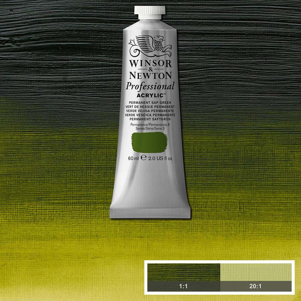 Winsor & Newton Professional Acrylic 60ml Permanent Sap Green 503 S.3