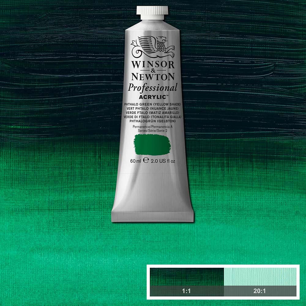Winsor & Newton Professional Acrylic 60ml Phthalo Green (Yellow Shade) 521 S.2