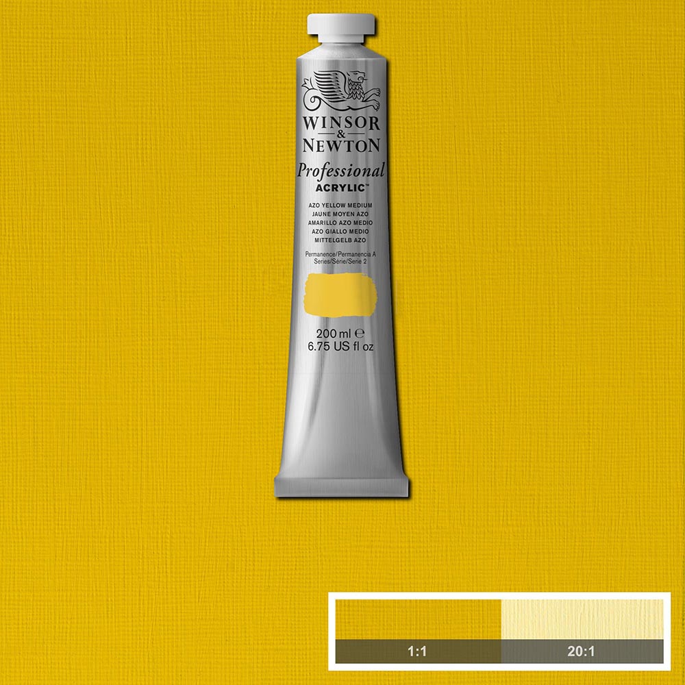 Winsor & Newton Professional Acrylic 200ml Azo Yellow Medium 019 S.2