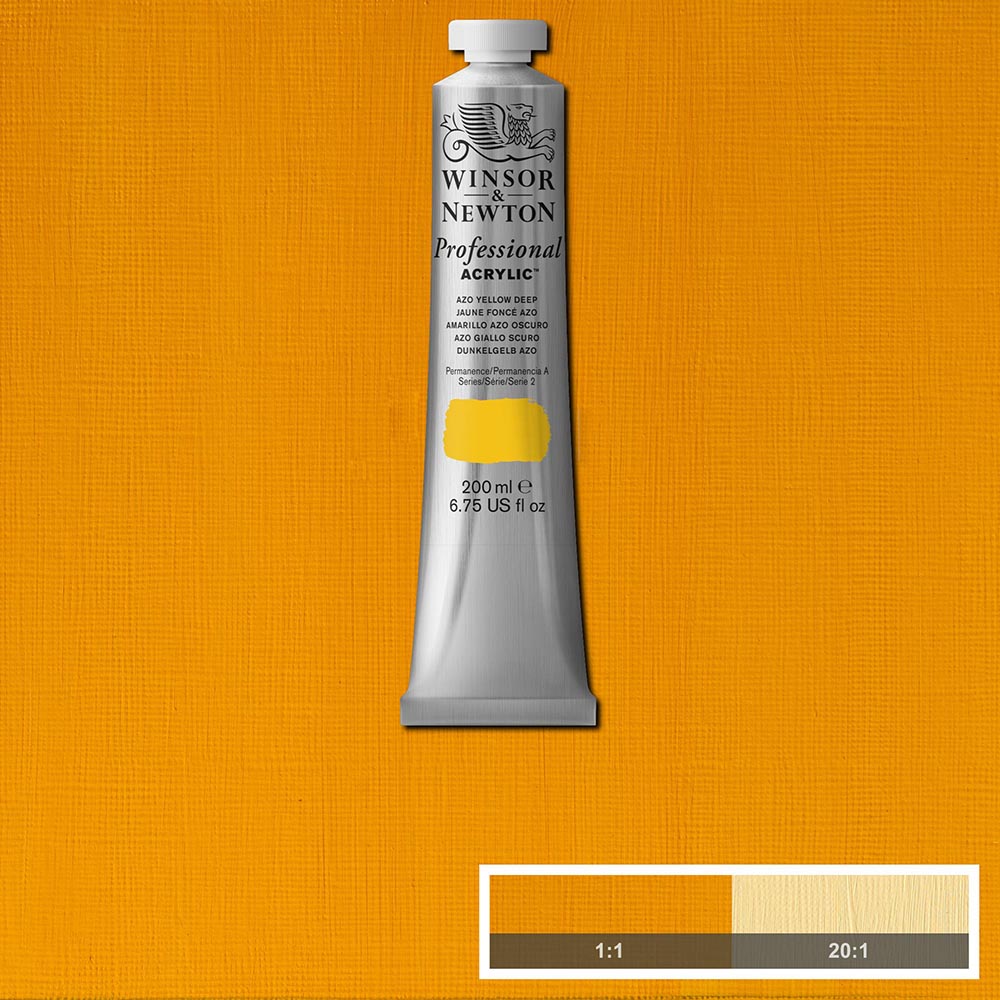 Winsor & Newton Professional Acrylic 200ml Azo Yellow Deep 039 S.2
