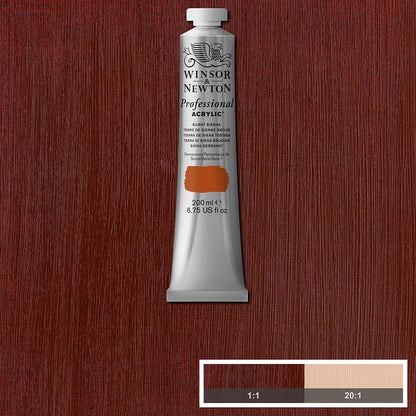Winsor & Newton Professional Acrylic 200ml Burnt Sienna 074 S.1