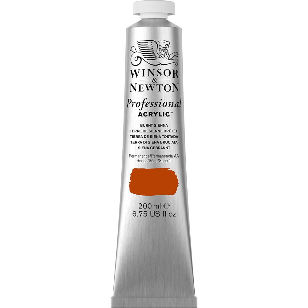 Winsor & Newton Professional Acrylic 200ml Burnt Sienna 074 S.1