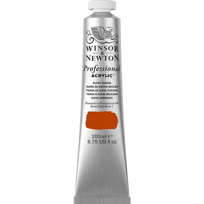 Winsor & Newton Professional Acrylic 200ml Burnt Sienna 074 S.1