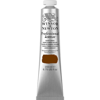 Winsor & Newton Professional Acrylic 200ml Burnt Umber 076 S.1