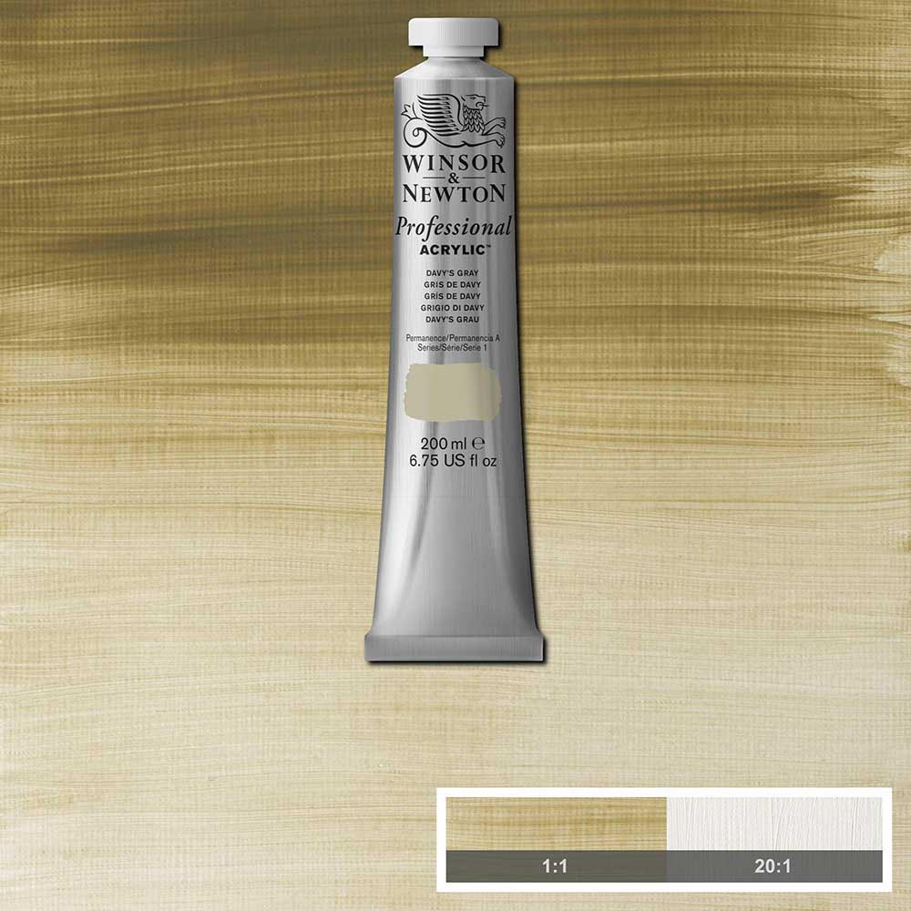 Winsor & Newton Professional Acrylic 200ml Davy’s Gray 217 S.1