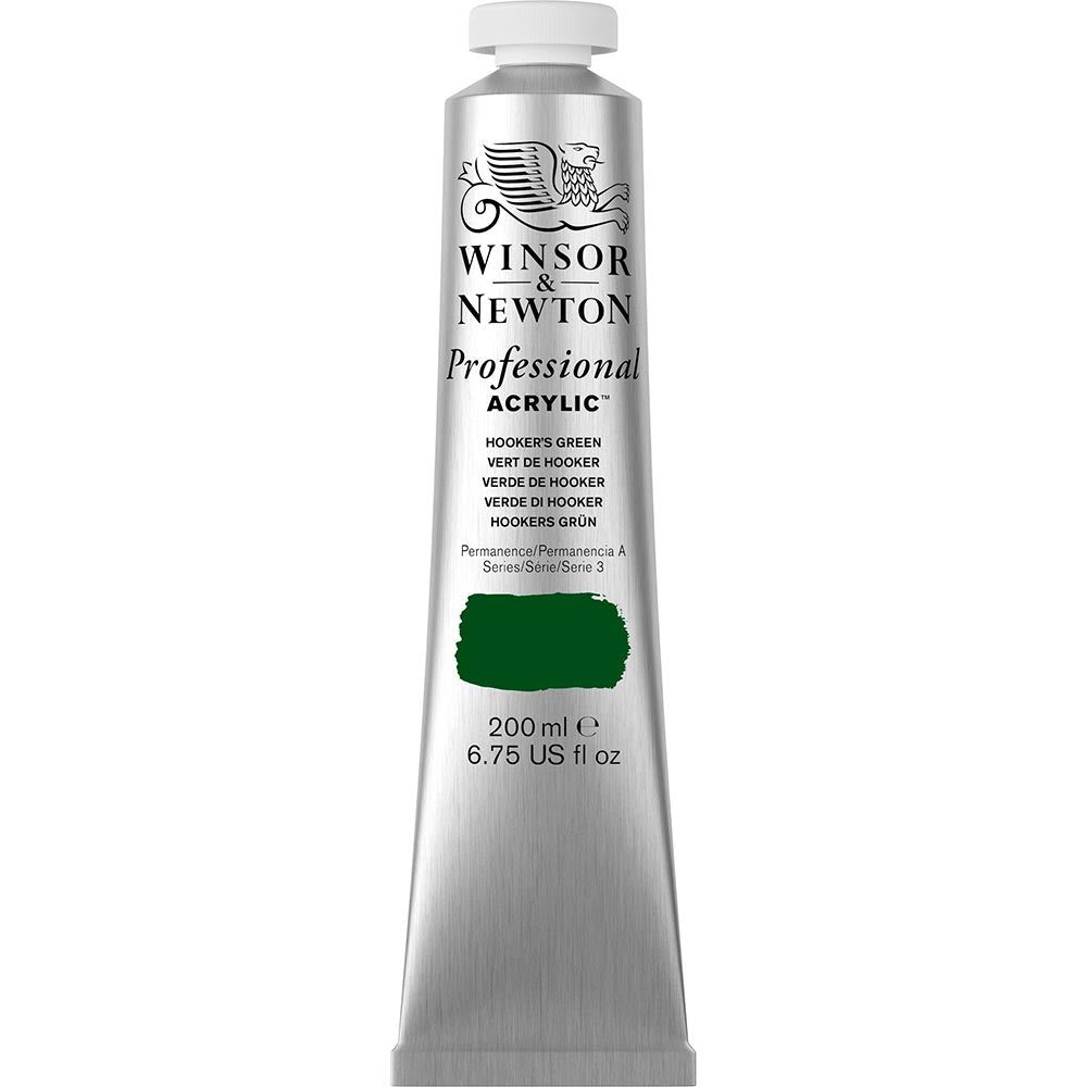 Winsor & Newton Professional Acrylic 200ml Hooker’s Green 311 S.3