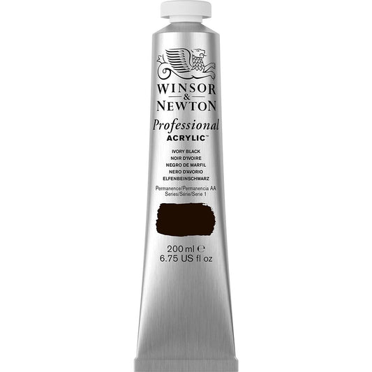 Winsor & Newton Professional Acrylic 200ml Ivory Black 331 S.1