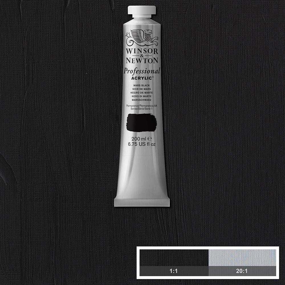 Winsor & Newton Professional Acrylic 200ml Mars Black 386 S.1