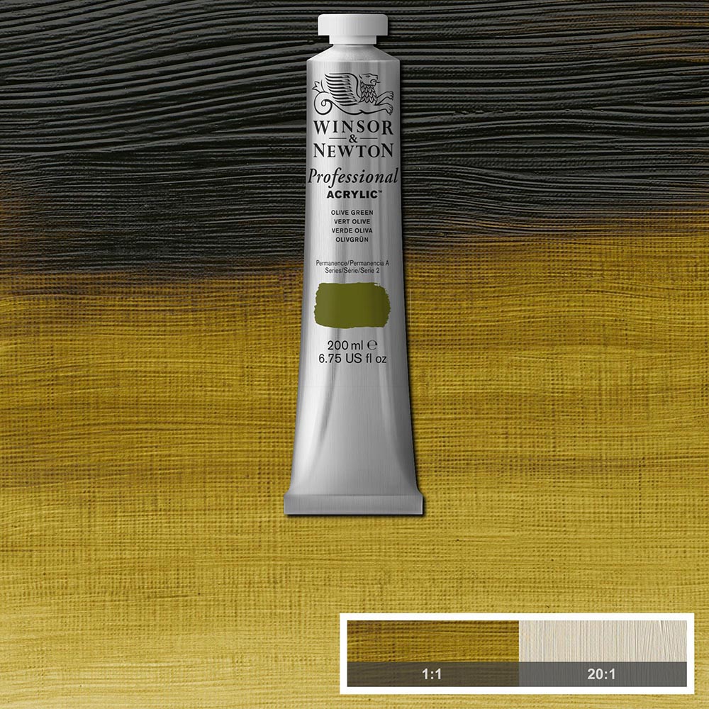 Winsor & Newton Professional Acrylic 200ml Olive Green 447 S.2