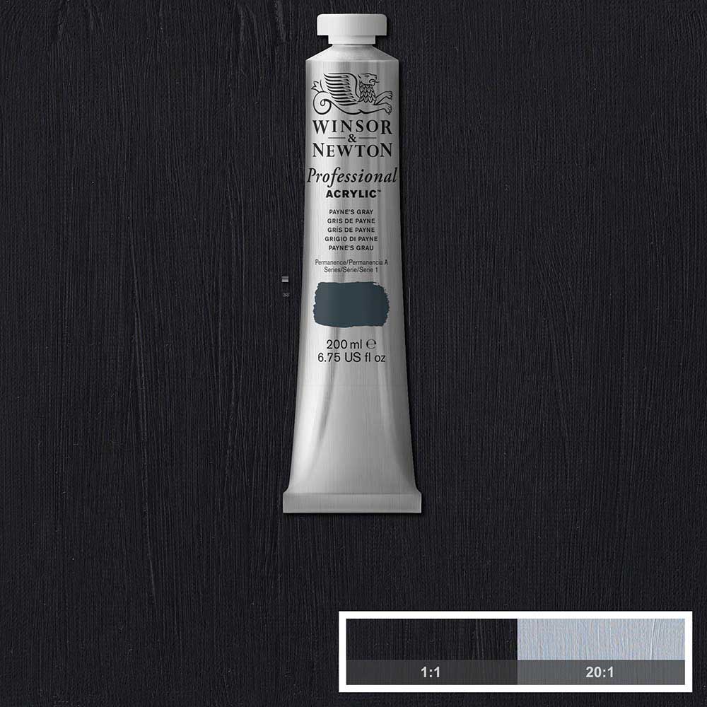 Winsor & Newton Professional Acrylic 200ml Payne’s Gray 465 S.1