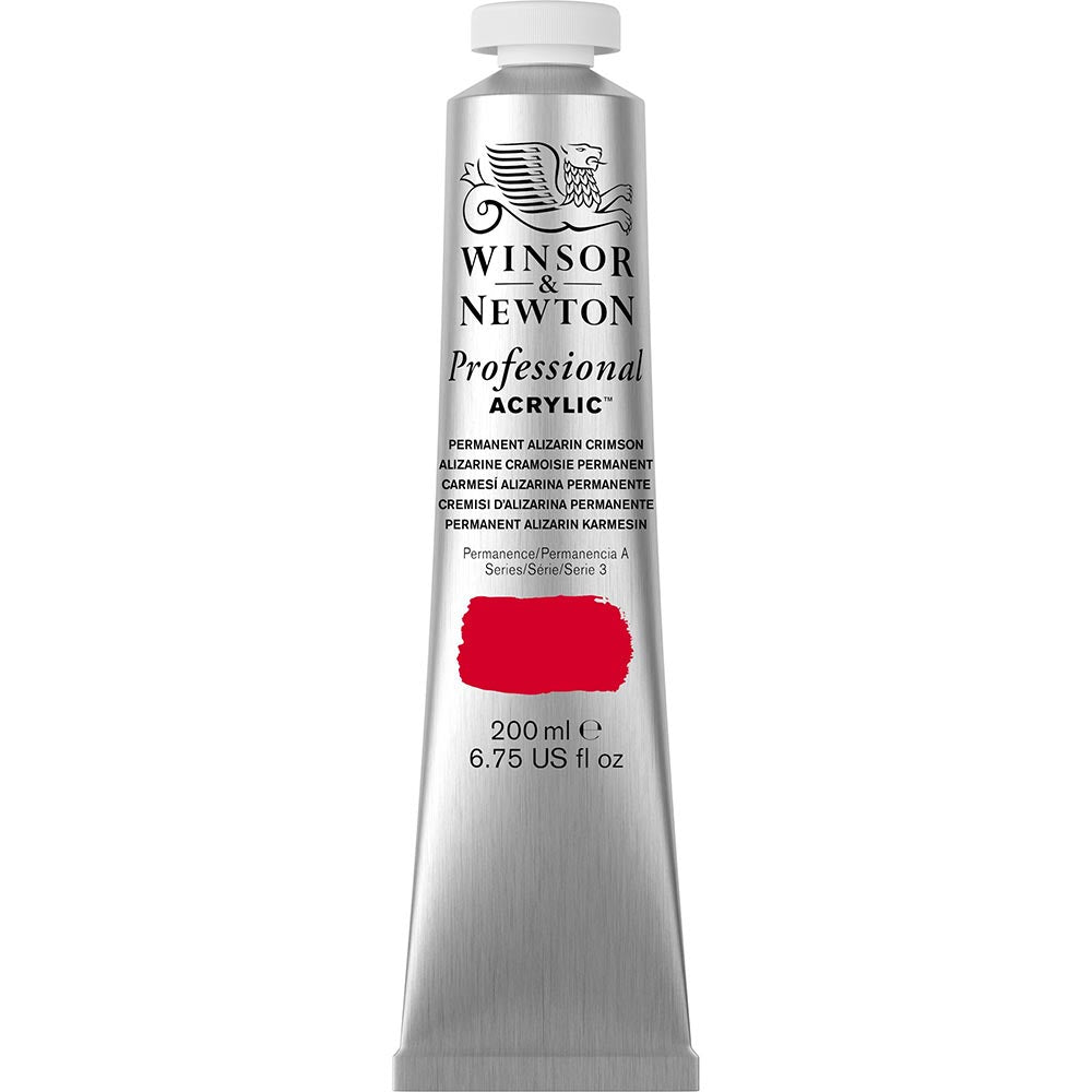 Winsor & Newton Professional Acrylic 200ml Permanent Alizarin Crimson 466 S.3