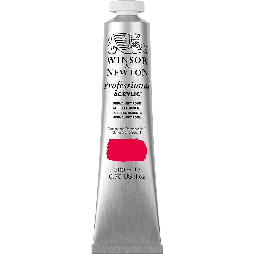 Winsor & Newton Professional Acrylic 200ml Permanent Rose 502 S.3