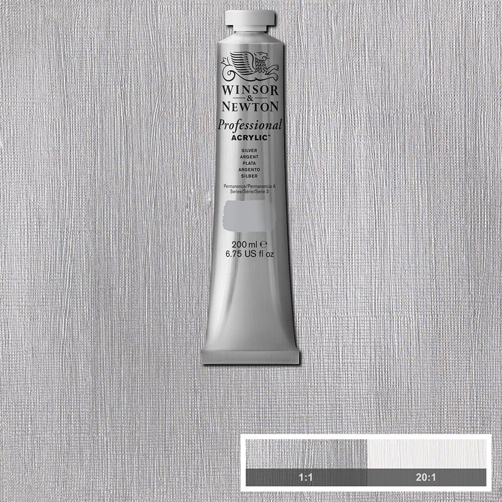 Winsor & Newton Professional Acrylic 200ml Silver No.1 617 S.3