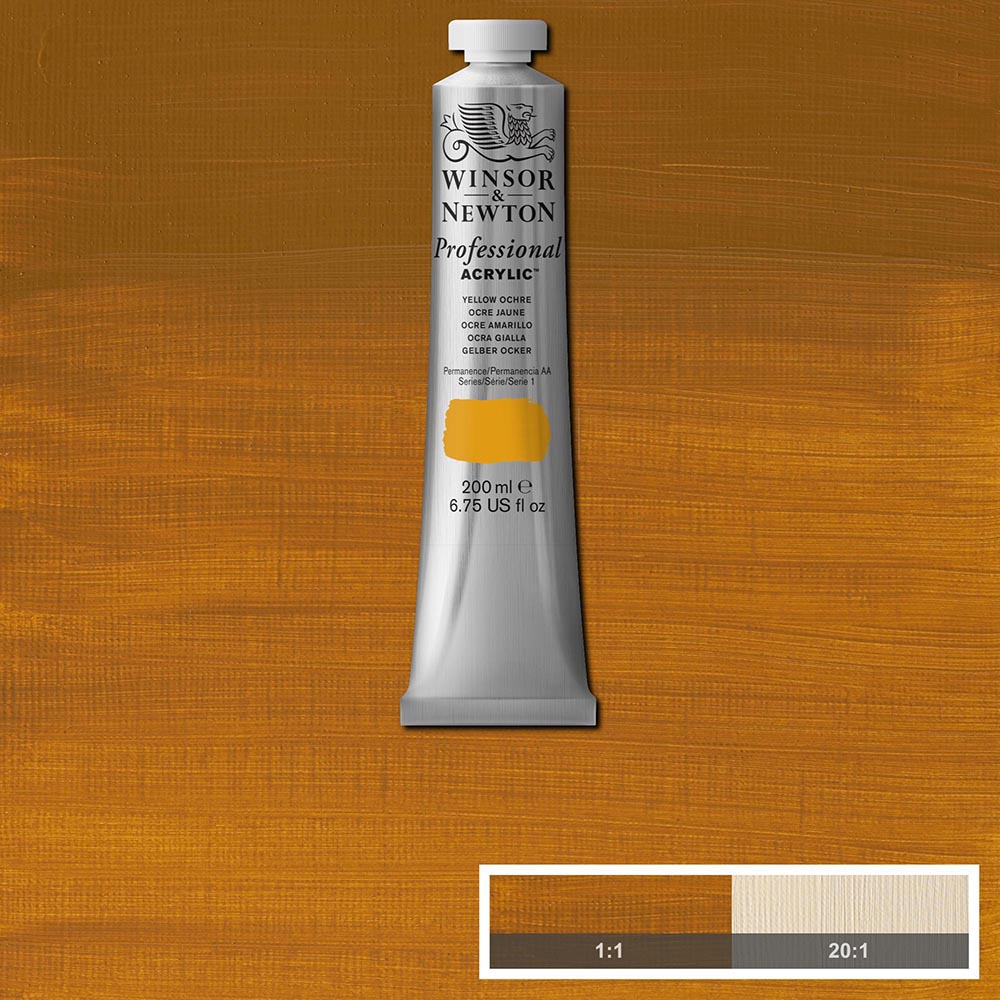 Winsor & Newton Professional Acrylic 200ml Yellow Ochre 744 S.1