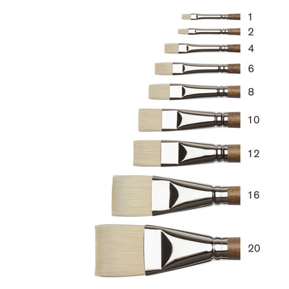 Winsor & Newton Artists' Sentetik Sert Kıl Uzun Saplı Kısa Yassı Fırça No:12