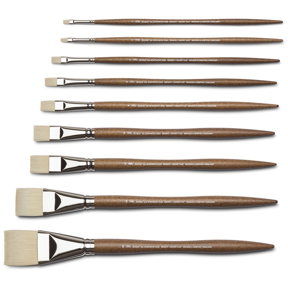 Winsor & Newton Artists' Sentetik Sert Kıl Uzun Saplı Kısa Yassı Fırça No:16
