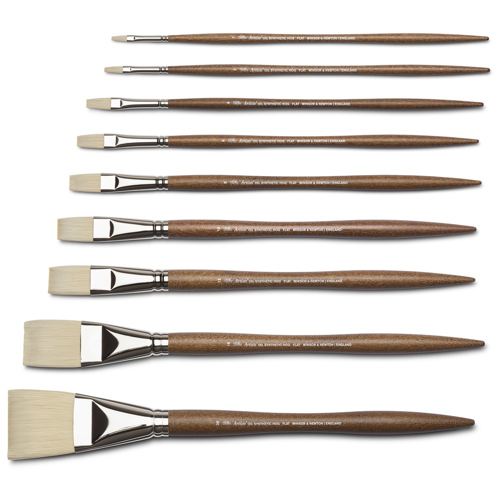 Winsor & Newton Artists' Sentetik Sert Kıl Uzun Saplı Yassı Fırça No:10
