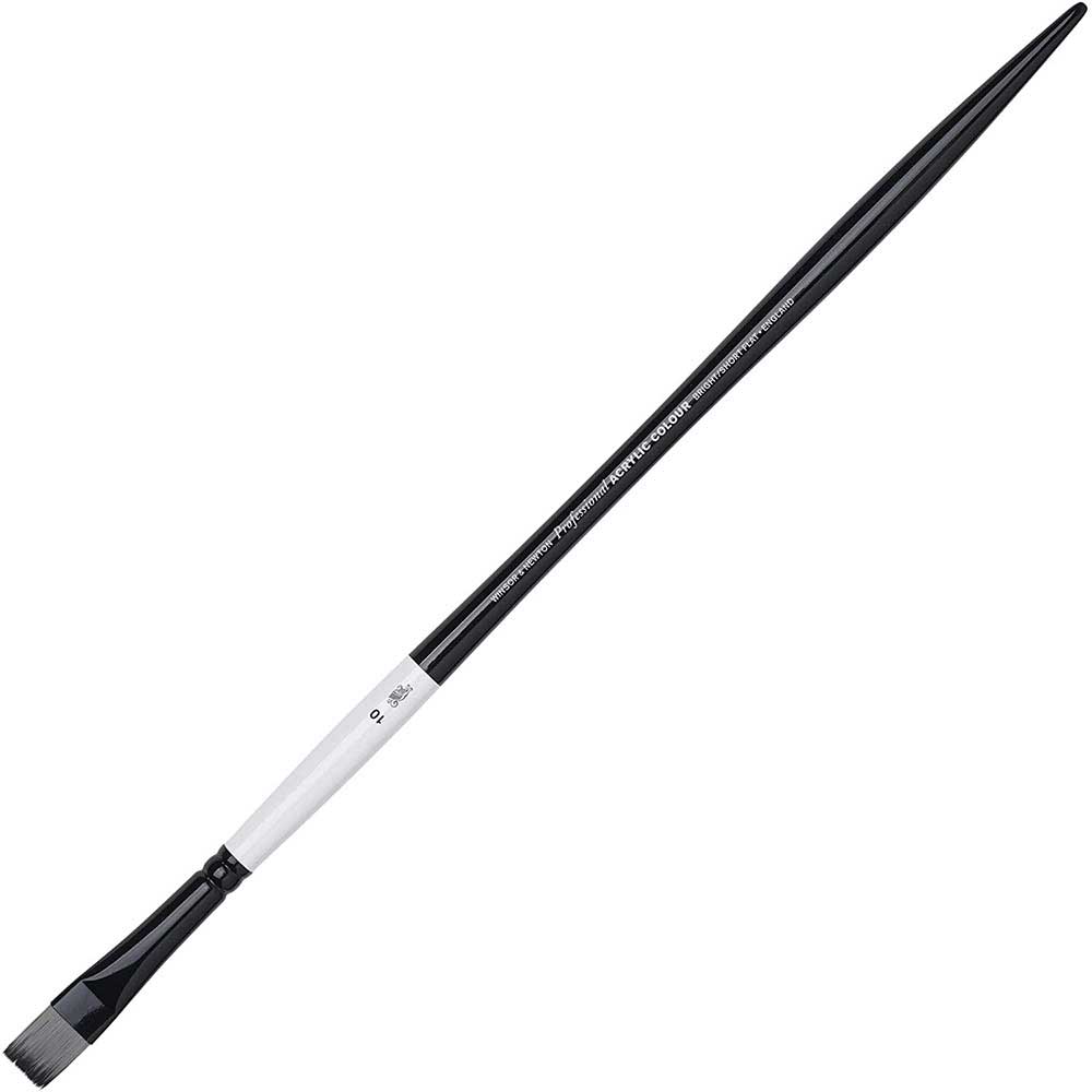 Winsor & Newton Professional Akrilik Uzun Saplı Sentetik Kısa Yassı Fırça N:10