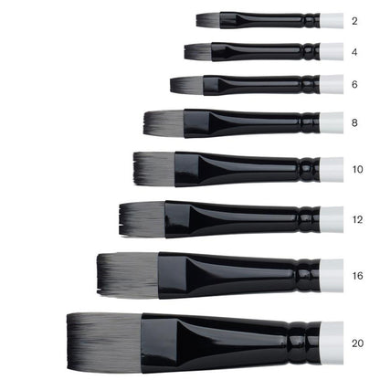 Winsor & Newton Professional Akrilik Uzun Saplı Sentetik Kısa Yassı Fırça N:12