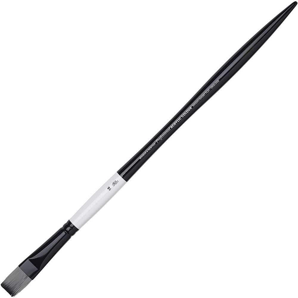 Winsor & Newton Professional Akrilik Uzun Saplı Sentetik Kısa Yassı Fırça N:16