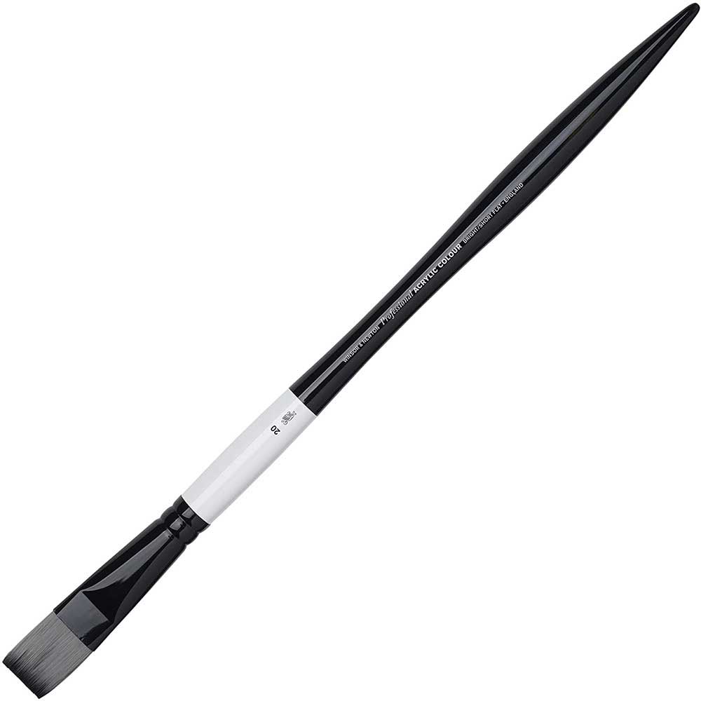 Winsor & Newton Professional Akrilik Uzun Saplı Sentetik Kısa Yassı Fırça N:20