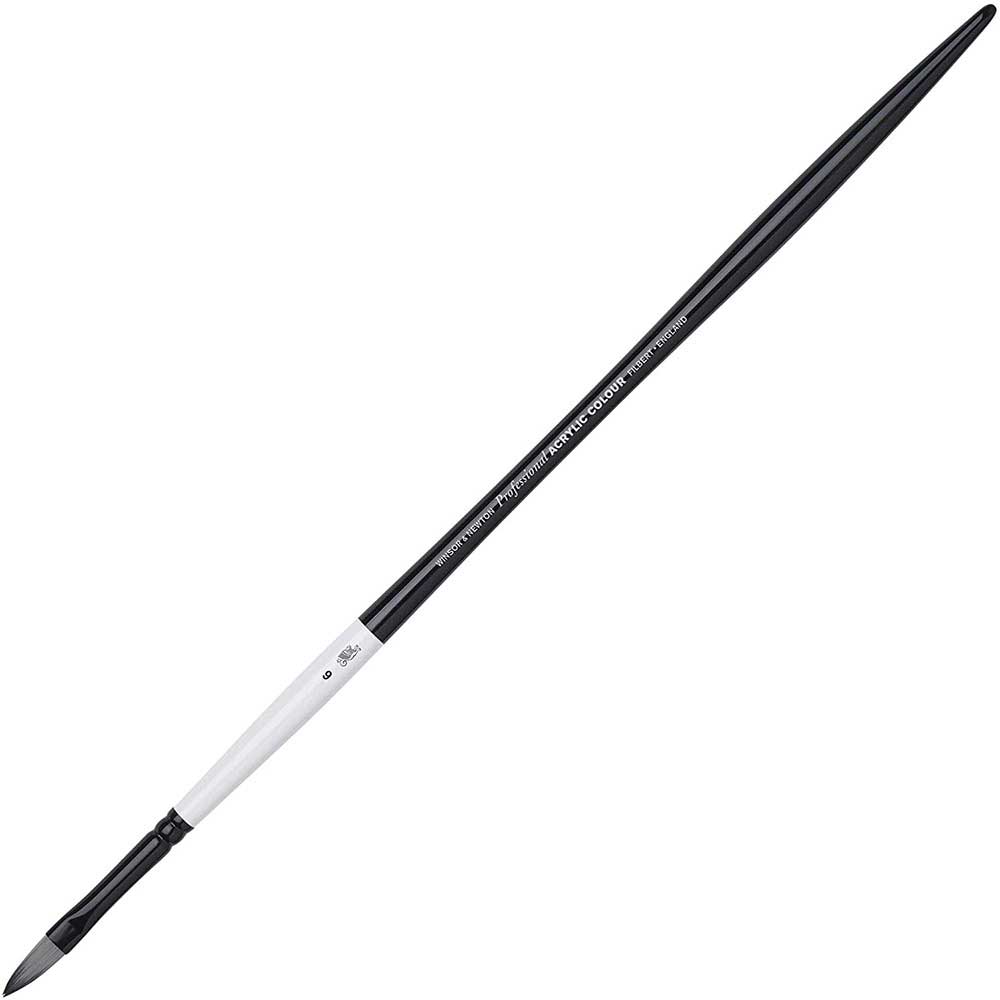Winsor & Newton Professional Akrilik Uzun Saplı Sentetik Kedidili Fırça N:6