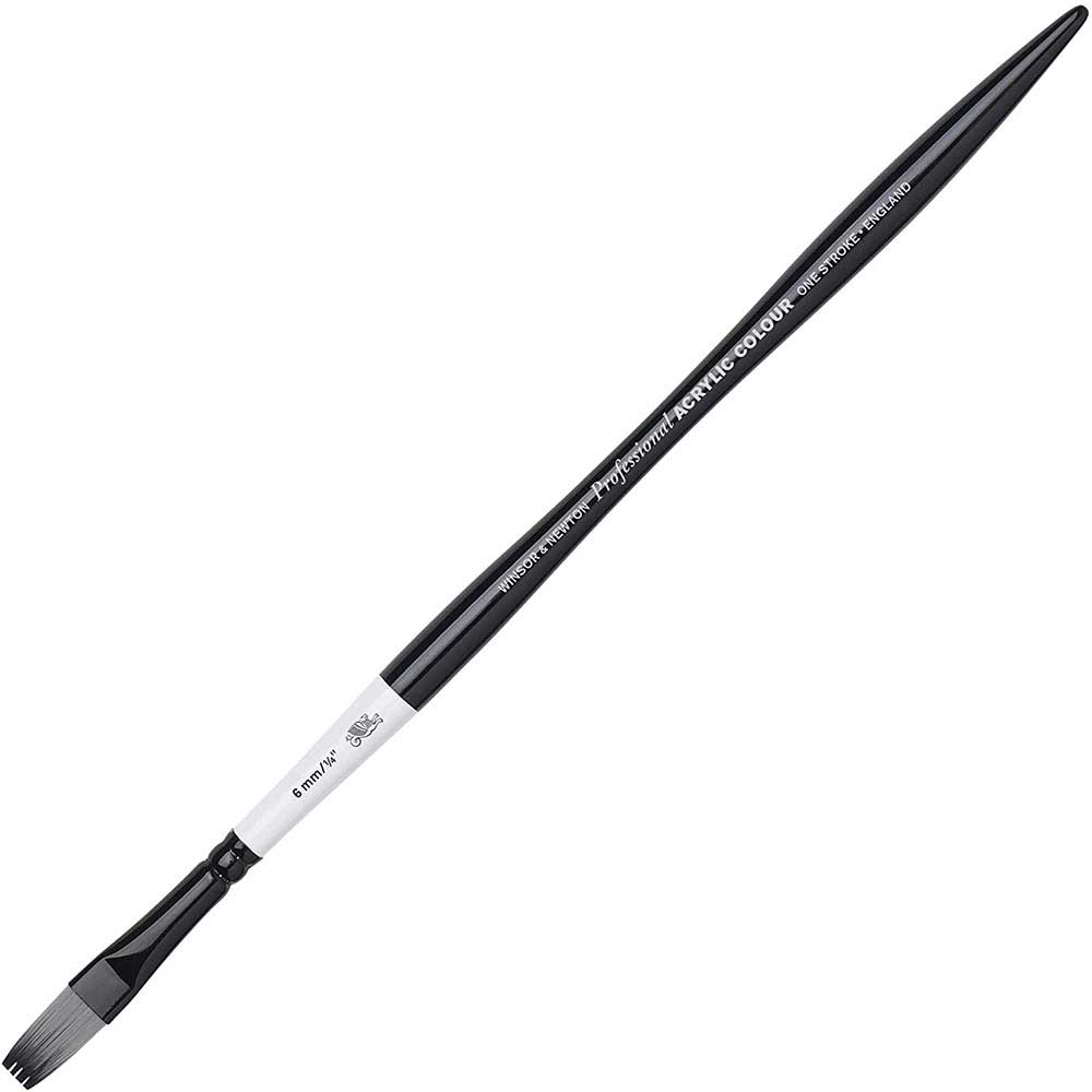 Winsor & Newton Professional Akrilik Uzun Sap Sentetik One-Stroke Fırçası N:1/4