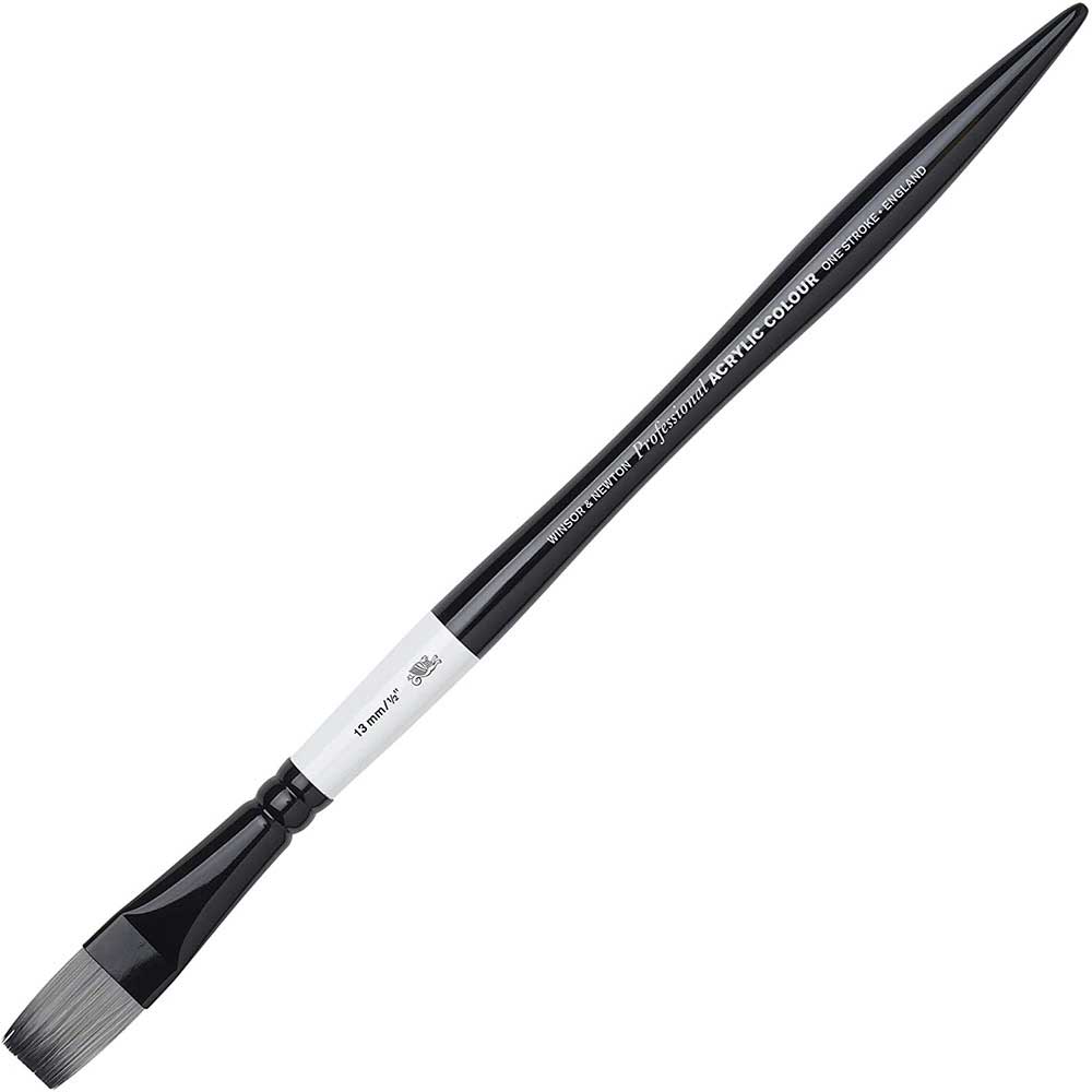 Winsor & Newton Professional Akrilik Uzun Sap Sentetik One-Stroke Fırçası N:1/2