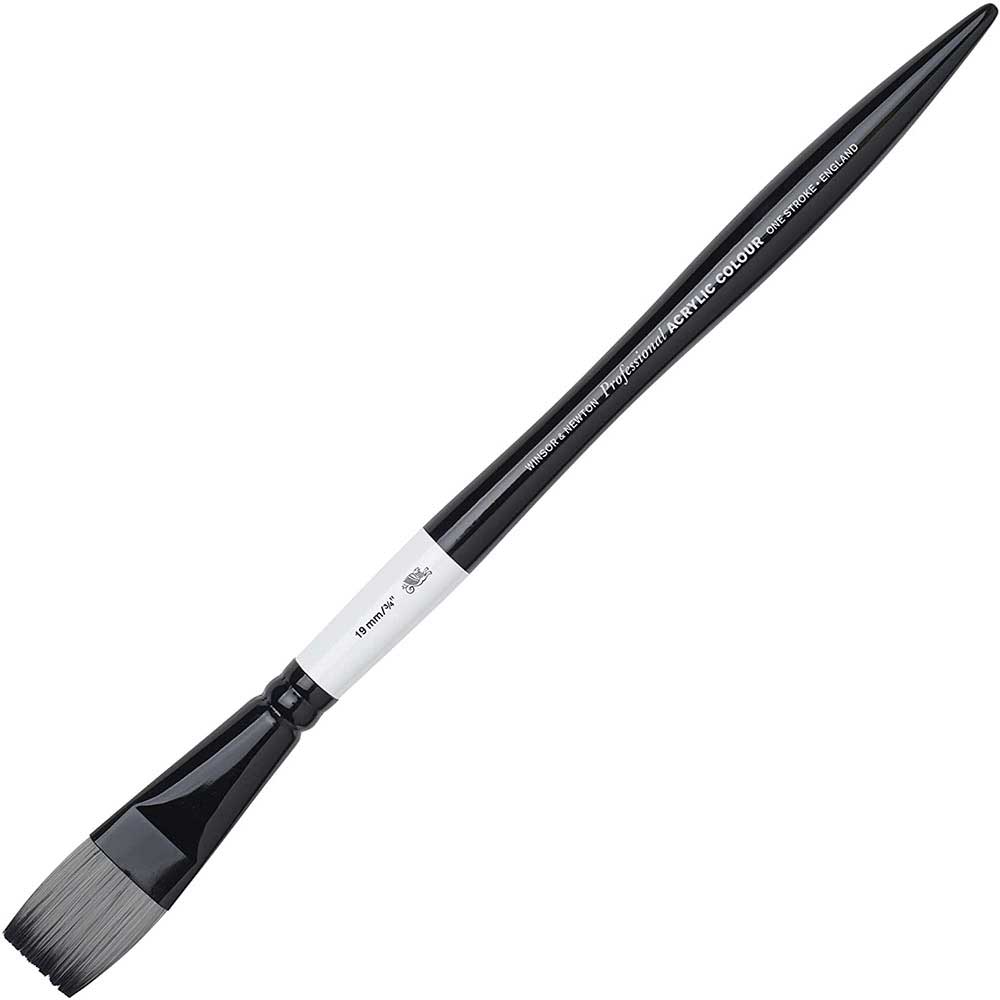 Winsor & Newton Professional Akrilik Uzun Sap Sentetik One-Stroke Fırçası N:3/4