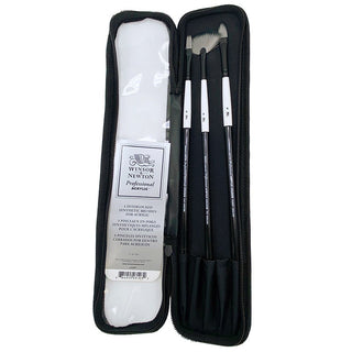 Winsor & Newton Professional Akrilik Uzun Saplı Sentetik Fırça Seti Çantalı (3 adet)
