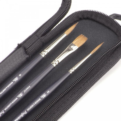 Winsor & Newton Professional Kolinsky Kısa Saplı Samur Fırça Seti Çantalı (3 adet)