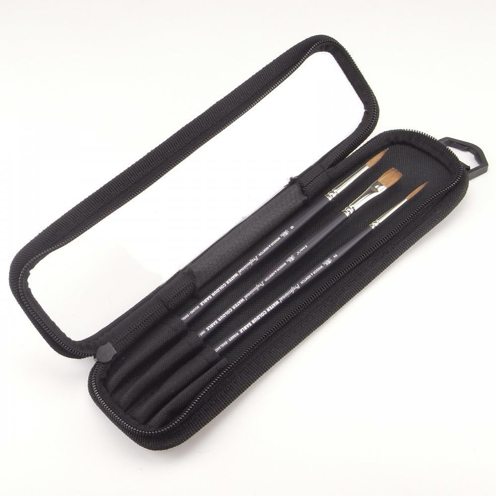 Winsor & Newton Professional Kolinsky Kısa Saplı Samur Fırça Seti Çantalı (3 adet)