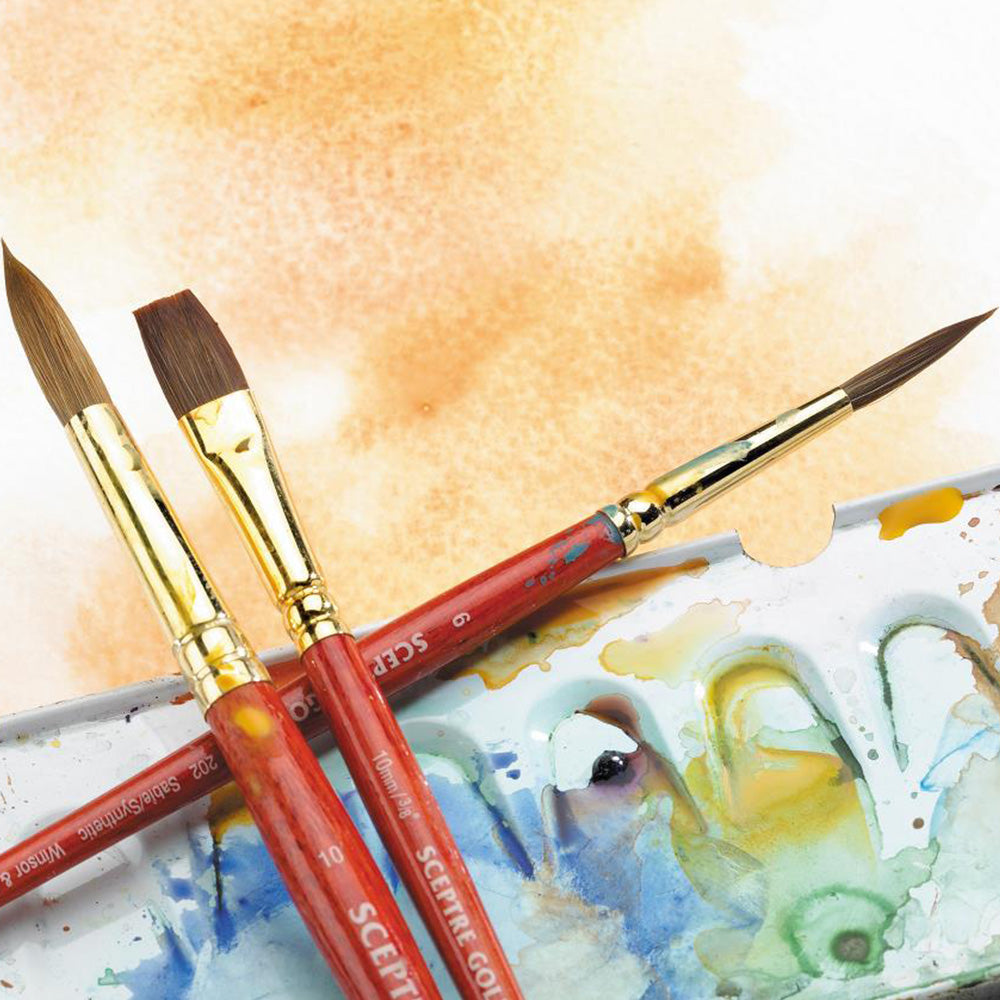 Winsor & Newton Sceptre Gold II Seri 303 Kısa Saplı Çizgi/Yazı Fırçası N:1