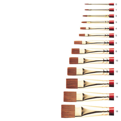 Winsor & Newton Sceptre Gold II Seri 505 Uzun Saplı Kısa Yassı Fırça N:6