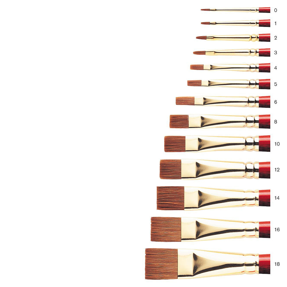 Winsor & Newton Sceptre Gold II Seri 505 Uzun Saplı Kısa Yassı Fırça N:16