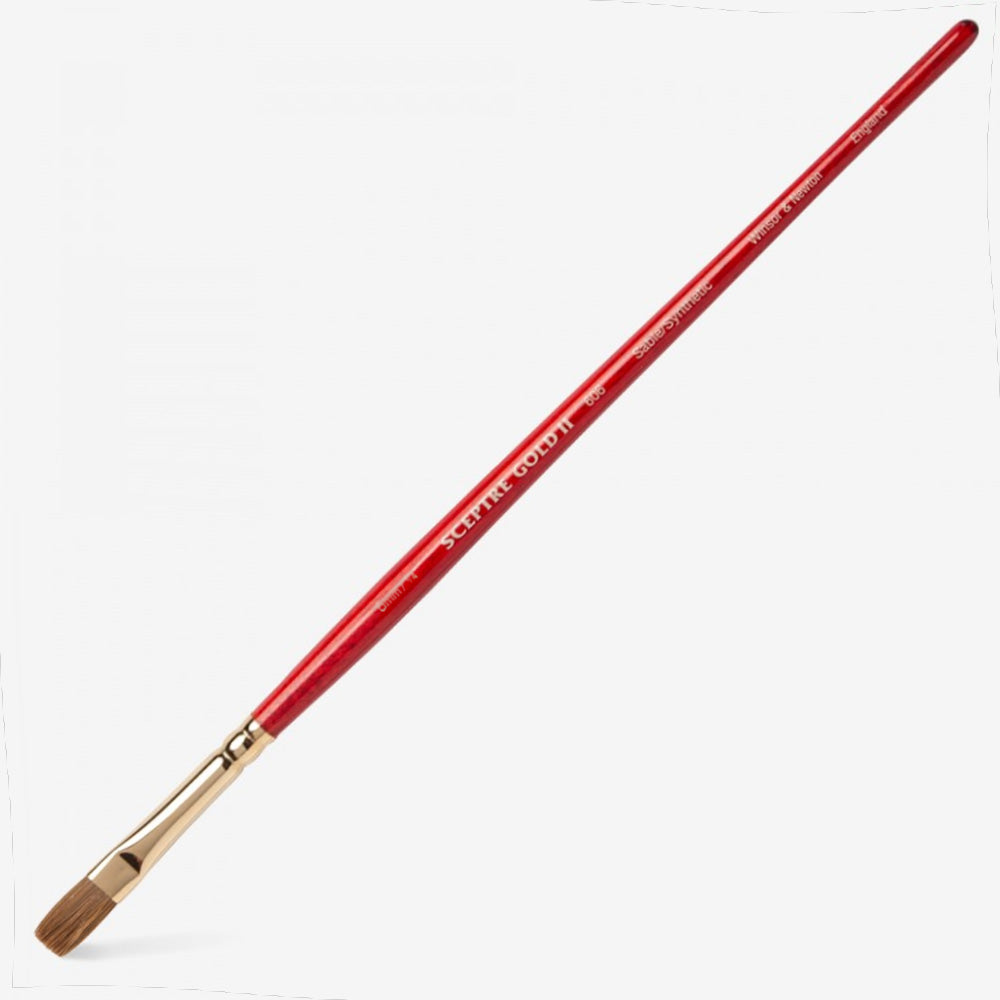 Winsor & Newton Sceptre Gold II Seri 606 Kısa Saplı One-Stroke Fırçası N:1/8"
