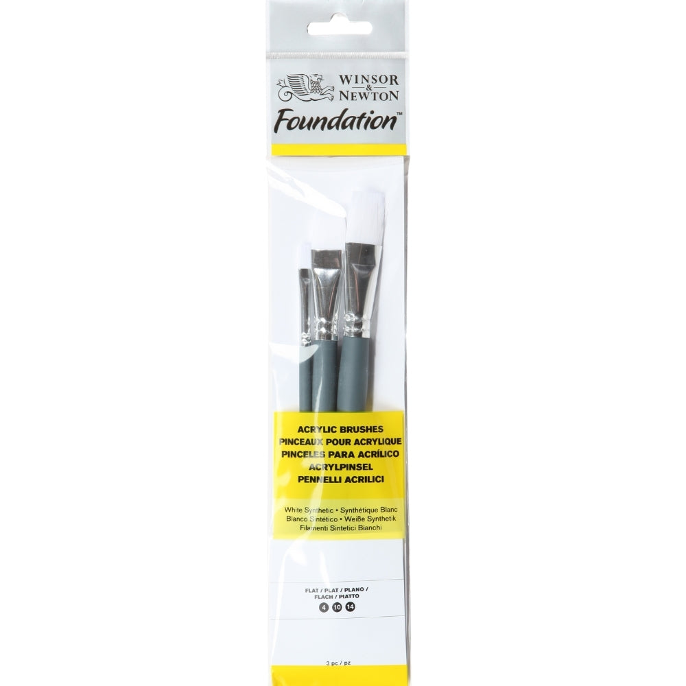 Winsor & Newton Foundation Kısa Saplı Sentetik Akrilik Fırçası Seti 3'lü (2)