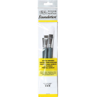 Winsor & Newton Foundation Kısa Saplı Sentetik Akrilik Fırçası Seti 3'lü (2)