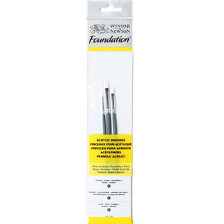 Winsor & Newton Foundation Kısa Saplı Sentetik Akrilik Fırçası Seti 3'lü (3)