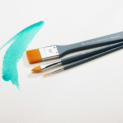 Winsor & Newton Foundation Kısa Saplı Sentetik Sulu Boya Fırçası Seti 3'lü (1)
